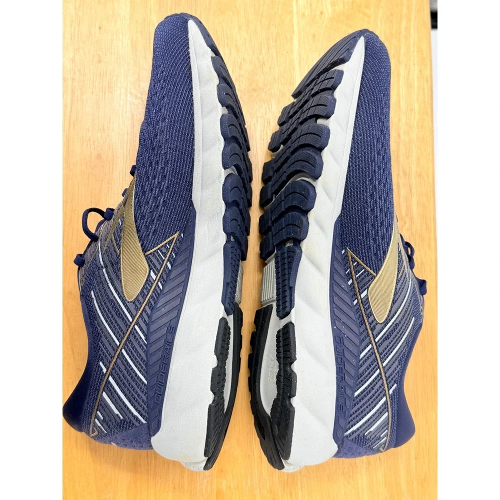 Brooks Adrenaline GTS 19 Mens Running Shoes sz 13 Wide 2E Navy Gold 1102942E439